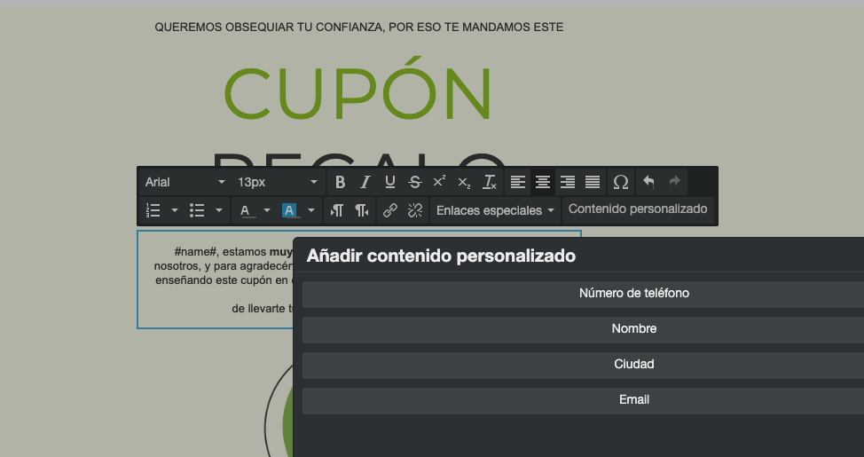 Añade campos personalizados en tus campañas de email marketing - ACINTEC SMS