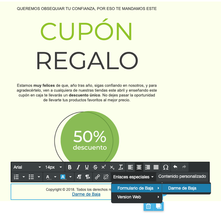 Añade el formulario de baja en tus envíos email- ACINTEC SMS
