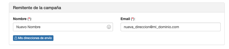 Crear una dirección de envío para Email desde Campañas - ACINTEC SMS