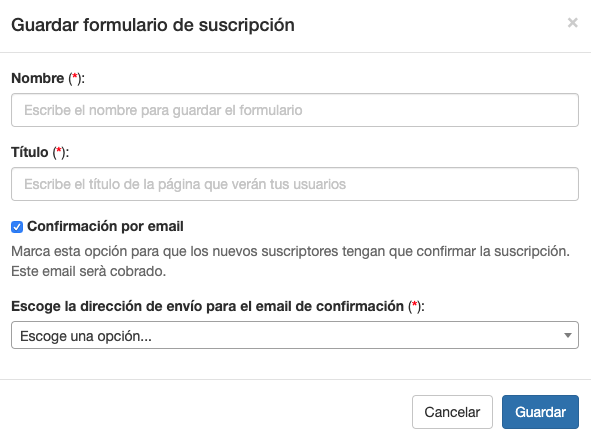 Puedes habilitar la confirmación por email en tu formulario de suscripción - ACINTEC SMS